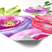 Belle Fête des mariées rose florale Affiche de bie (Coin)