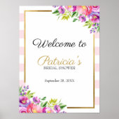 Belle Fête des mariées rose florale Affiche de bie (Devant)
