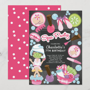 Belle fête Spa Invitation d'anniversaire