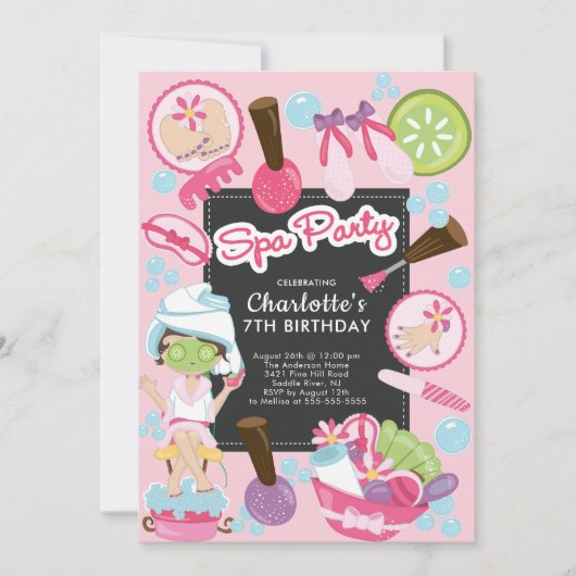 Belle fête Spa Invitation d'anniversaire (Devant)