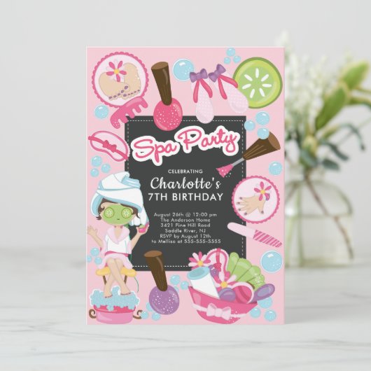 Belle fête Spa Invitation d'anniversaire (Debout devant)