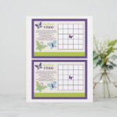 Belle feuille "Baby shower Bingo" papillon (Debout devant)