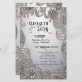 Belle feuille de papier Mariage orné (Devant / Derrière)