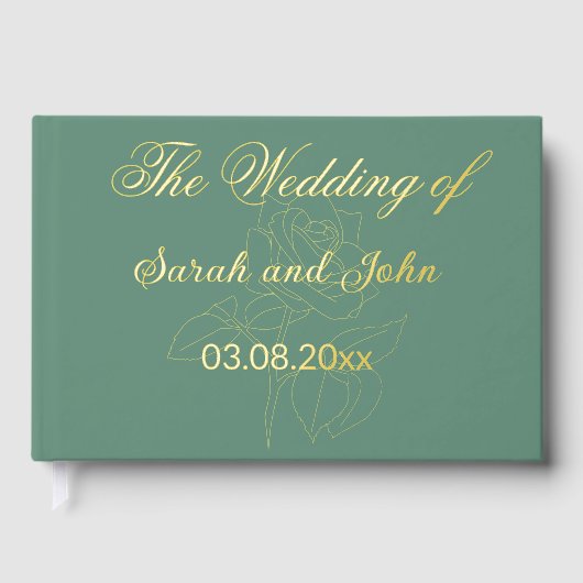 Belle feuille d'or mariage photo / livre d'or. (Recto)