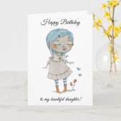 Belle Fille - Carte d'anniversaire (Fleur jaune)