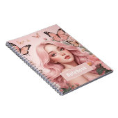 Belle Fille Dans Le Carnet Des Papillons (Côté Droit)