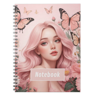 Belle Fille Dans Le Carnet Des Papillons