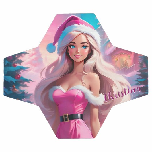 Belle fille de Noël rose 01 (Plat)
