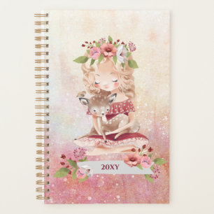 Belle fille et cerf Belle illustration