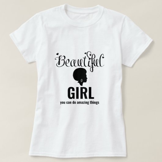 Belle fille Inspirational Afro T-shirt (Design devant)