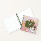 Belle fille, lapin et Carnet de fleurs (Intérieur)