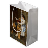 Belle fille Lecture à son sac cadeau chien (Dos Angle)