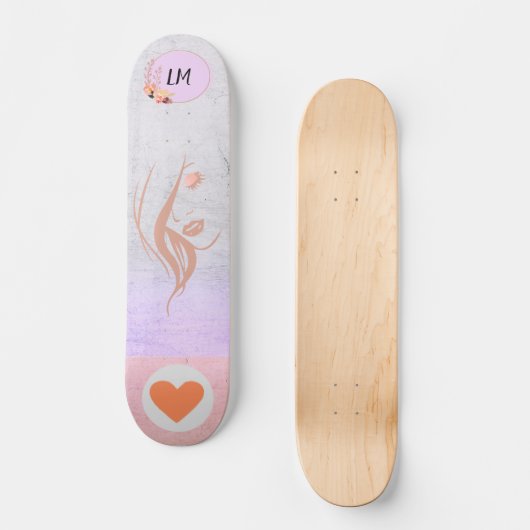 Belle fille Monogrammed Skateboard (Recto)