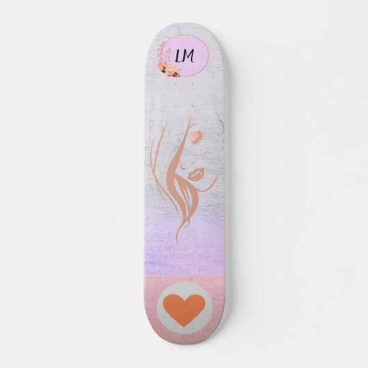 Belle fille Monogrammed Skateboard (Devant)