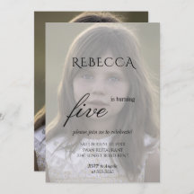 Belle fille photo anniversaire invitation fête