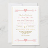 Belle Flèches Faire-part de mariage / Bleu & Or (Devant)