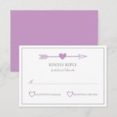 Belle Flèches Mariage Carte RSVP / Lilac et Grey (Devant / Derrière)