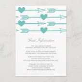 Belle Flèches Mariage Insertion Carte / Turquoise (Devant)