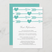 Belle Flèches Mariage Insertion Carte / Turquoise  (Devant / Derrière)