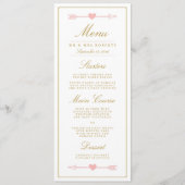 Belle Flèches Menu Mariage Dîner / Blush & Gold (Devant)