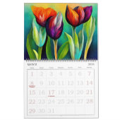 Belle Fleur Acrylique Résumé Calendrier (Mar 2026)