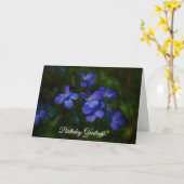 Belle Fleur Bleue Jardin Art Anniversaire Carte (Fleur jaune)
