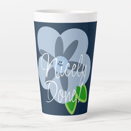 Belle Fleur Bleue Latte Mug (Devant)
