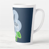 Belle Fleur Bleue Latte Mug (Droite)