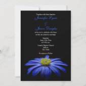 Belle fleur bleue sur les invitations à un mariage (Devant)