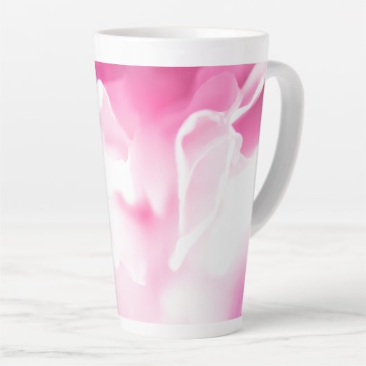 Belle Fleur rose Imprimer Grosse Mug Latte (Angle droit)