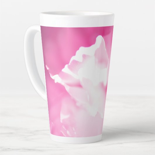 Belle Fleur rose Imprimer Grosse Mug Latte (Angle gauche)