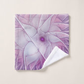 Belle Fleur Rose Moderne Art Fractal Abstrait (Gant de toilette)