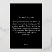 Belle Fleur rose sur Carte de remerciements or Ros (Verso)