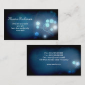 belle fleurs bleues carte de visite (Devant / Derrière)