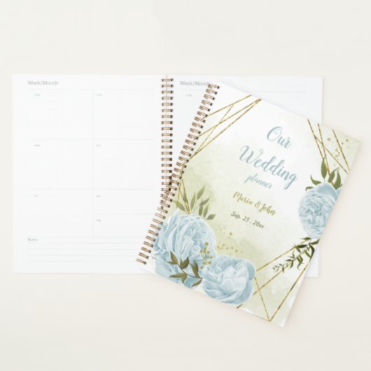 belle fleurs bleues verdure mariage botanique (Devant avec enveloppe)