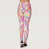 Belle fleurs colorées classiques leggings motifs (Dos)