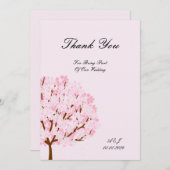 belle fleurs de cerisier mariage carte de remercie (Devant / Derrière)