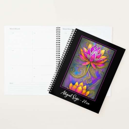 Belle Fleurs de Lotus Rose Ornat Vibrant (Devant avec enveloppe)