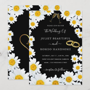 Belle Fleurs de marguerite Love Faire-part de mari