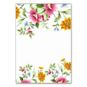 Belle Fleurs de Printemps Mariage Table sans carte (Dos)