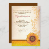 belle fleurs de tournesol invitations d'anniversai (Devant / Derrière)