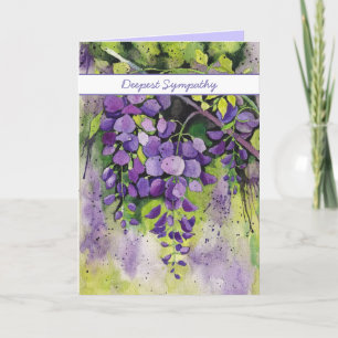 Belle Fleurs De Wisteria En Carte Aquarelle