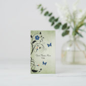 Belle Fleurs et Papillons Carte de visite (Debout devant)