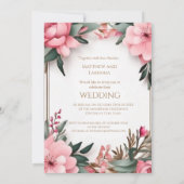 Belle fleurs florales Mariages modernes Invitation (Dos)