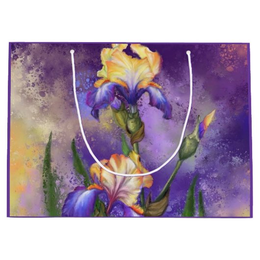Belle Fleurs Iris Sac Cadeau Purple (Devant)