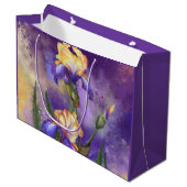 Belle Fleurs Iris Sac Cadeau Purple (Devant Angle)