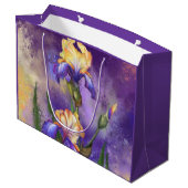 Belle Fleurs Iris Sac Cadeau Purple (Dos Angle)
