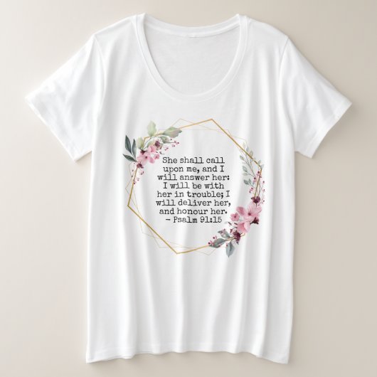 Belle Fleurs Psaume 91 T-shirt (Design devant)