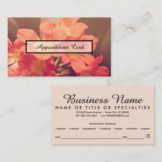 belle fleurs rendez-vous rappel (Devant / Derrière)