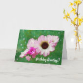 Belle Fleurs Roses Florales Art Carte Anniversaire (Fleur jaune)